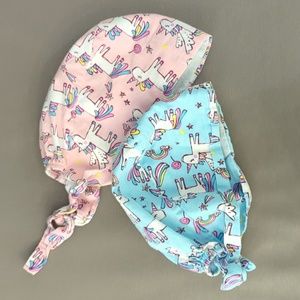 Set of two pastel scrub caps